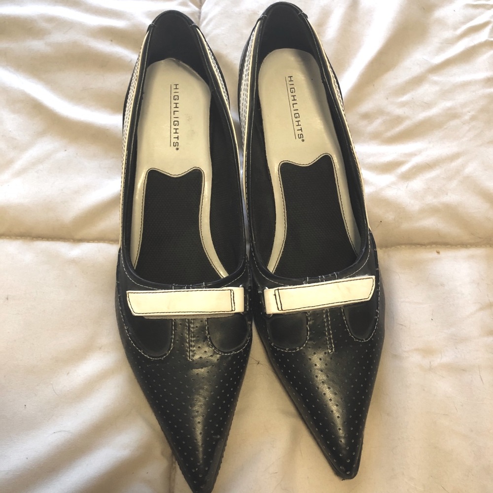 Black and white pumps